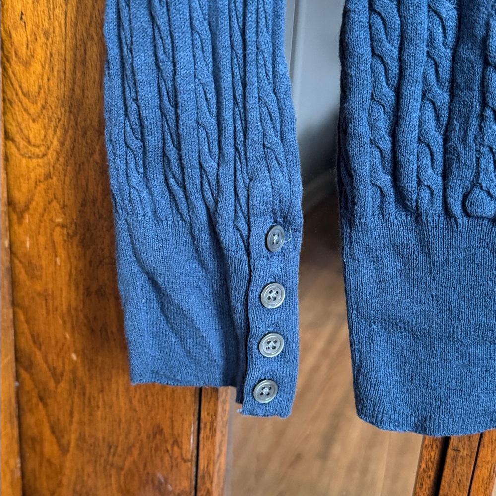 GAP Navy Cable Knit Cardigan - Picture 5 of 9